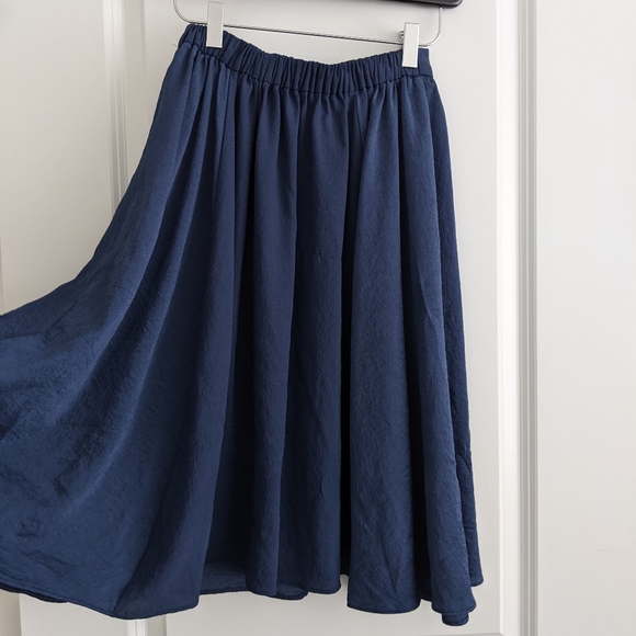 Zara Navy flounce midi shirt - Picture 2 of 4